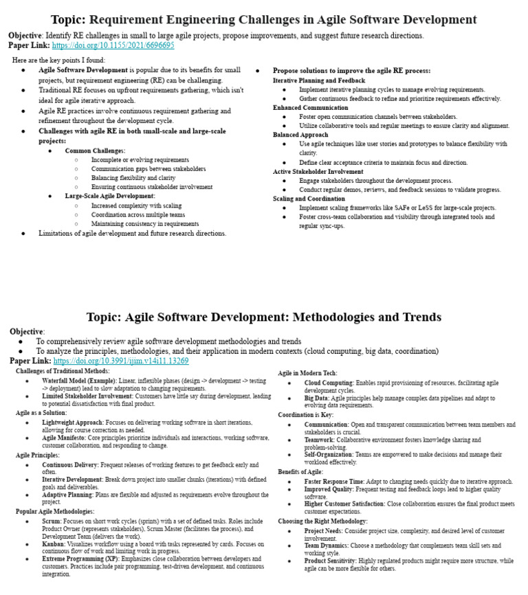 Literature Review of Software Engineering Paper | PDF | Agile Software ...