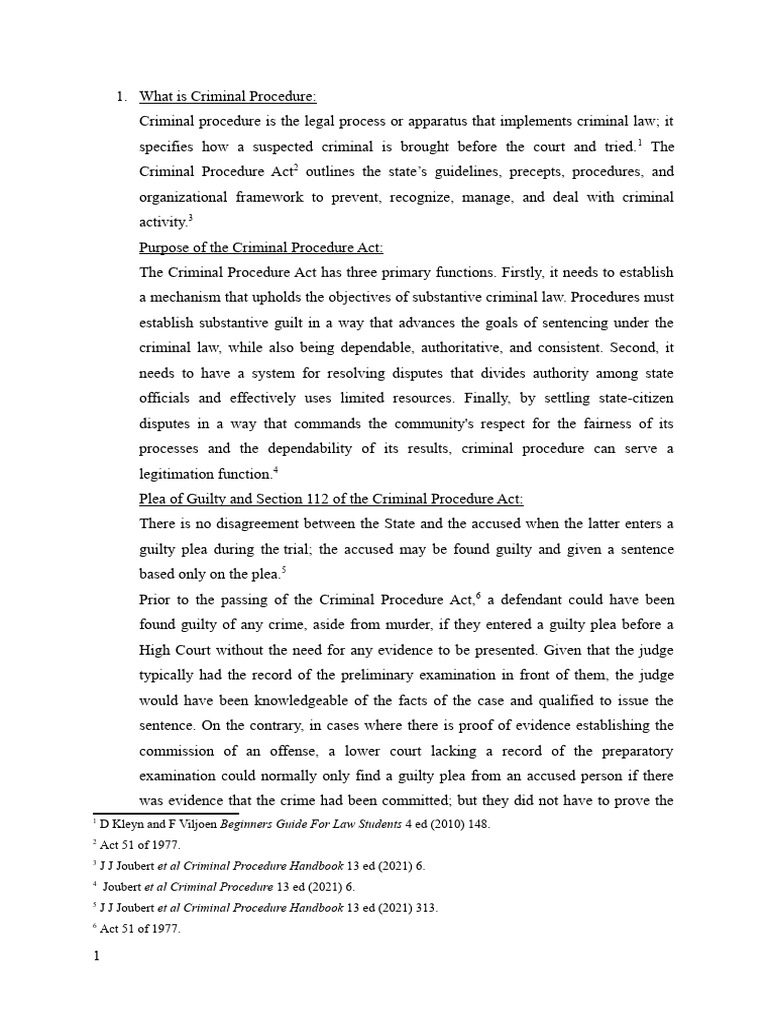 Criminal Procedure | PDF | Criminal Procedure In South Africa | Plea