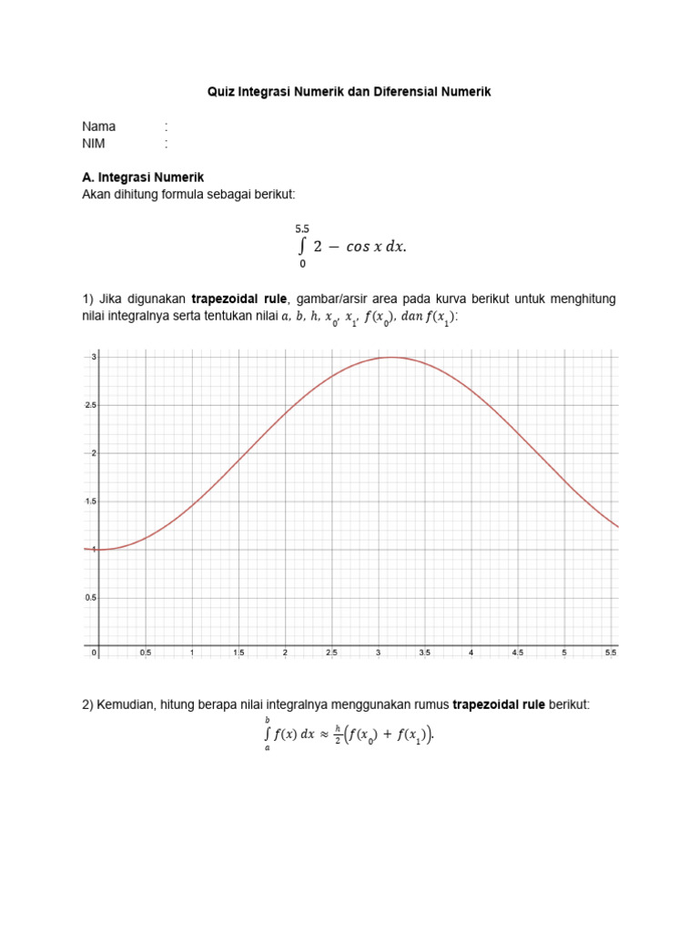 Quiz Integrasi dan Diferensial Numerik | PDF