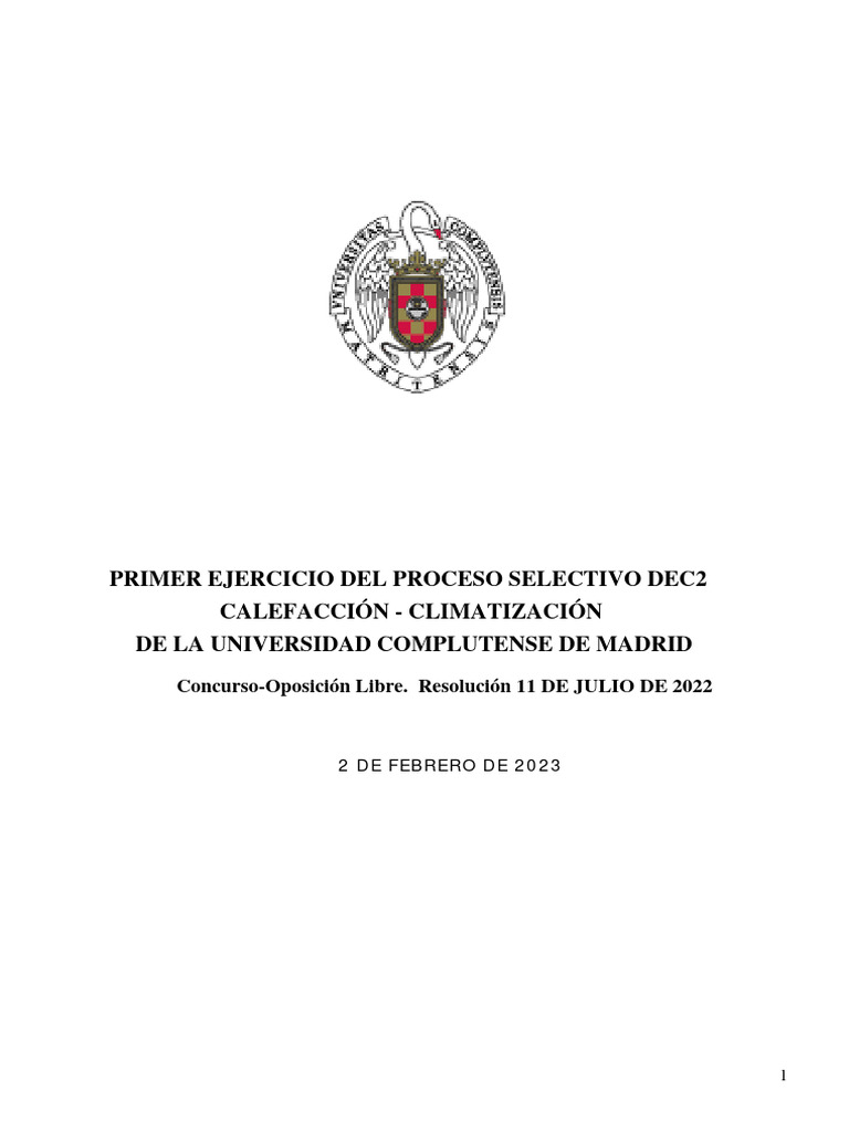 Ejercicio Selección C2 Calefacción UCM | PDF | Derecho laboral | España