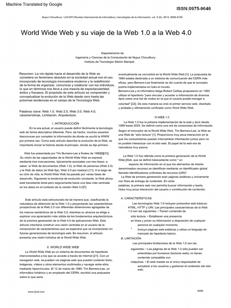 World wide web and its journey from web 1 to 4 pdf red mundial