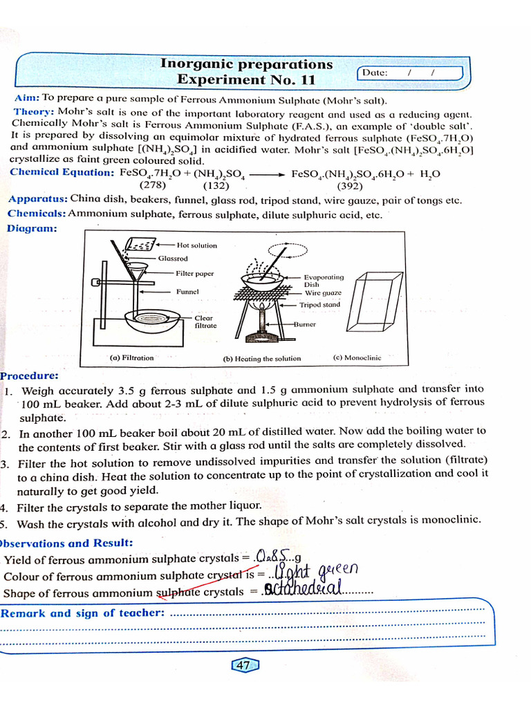 Chemistry Practical PDF 2 | PDF