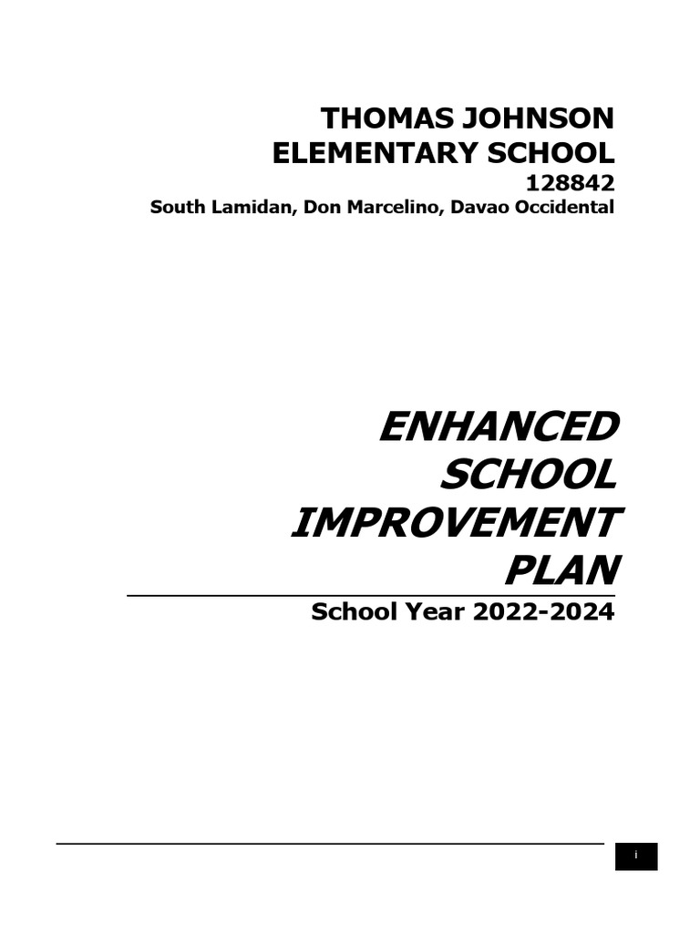 School Improvement Plans Examples