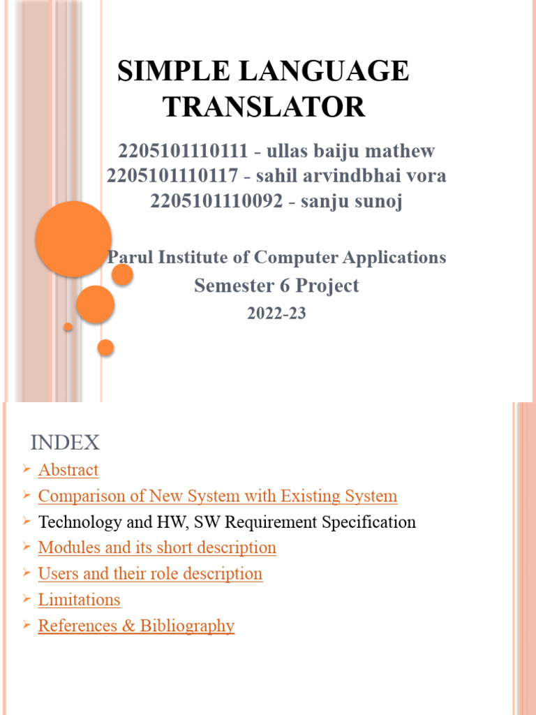 Simple Language Translator Project Overview | PDF | Translations ...
