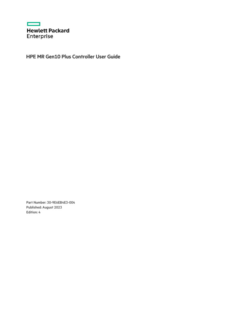 HPE - A00110297en - Us - HPE MR Gen10 Plus Controller User Guide | PDF ...