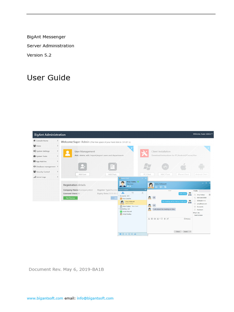 BigAnt Messenger. Server Administration. Version 5.2. User Guide ...