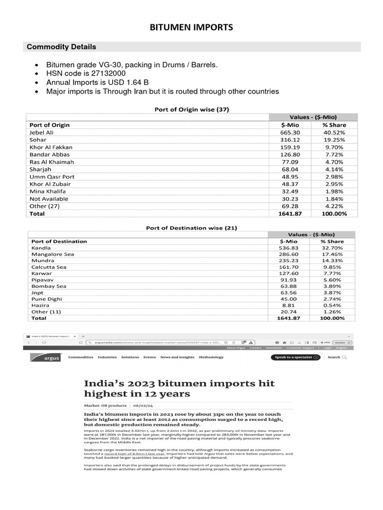 Note On Bitumen | PDF | Dubai | United Arab Emirates