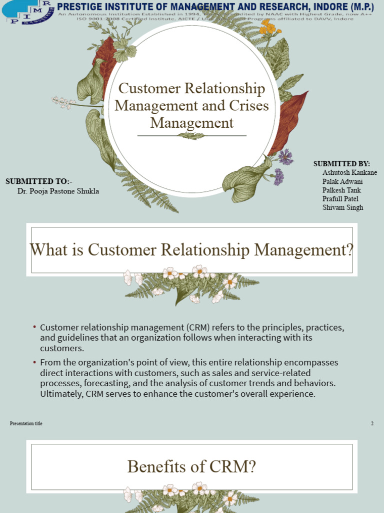 CRM Presentation Final | PDF | Customer Relationship Management | Business