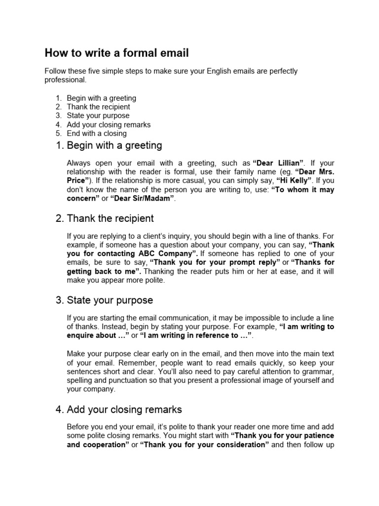 Writing Formal Emails Made Easy | PDF