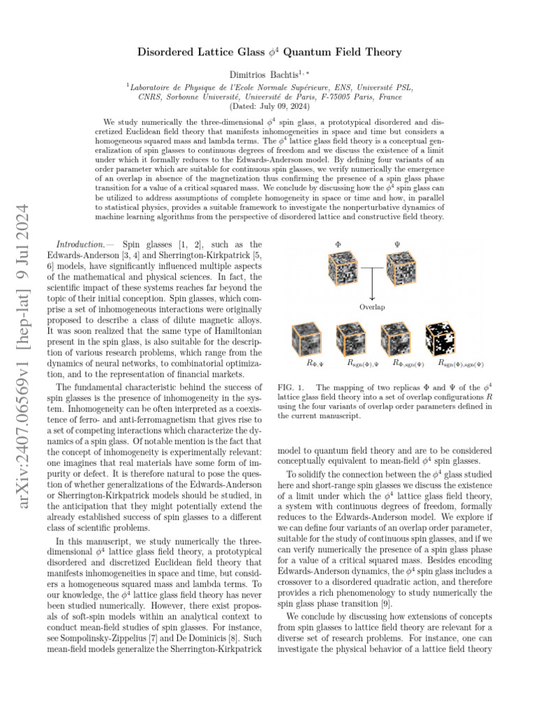Disordered lattice glass quantum field theory pdf spin physics
