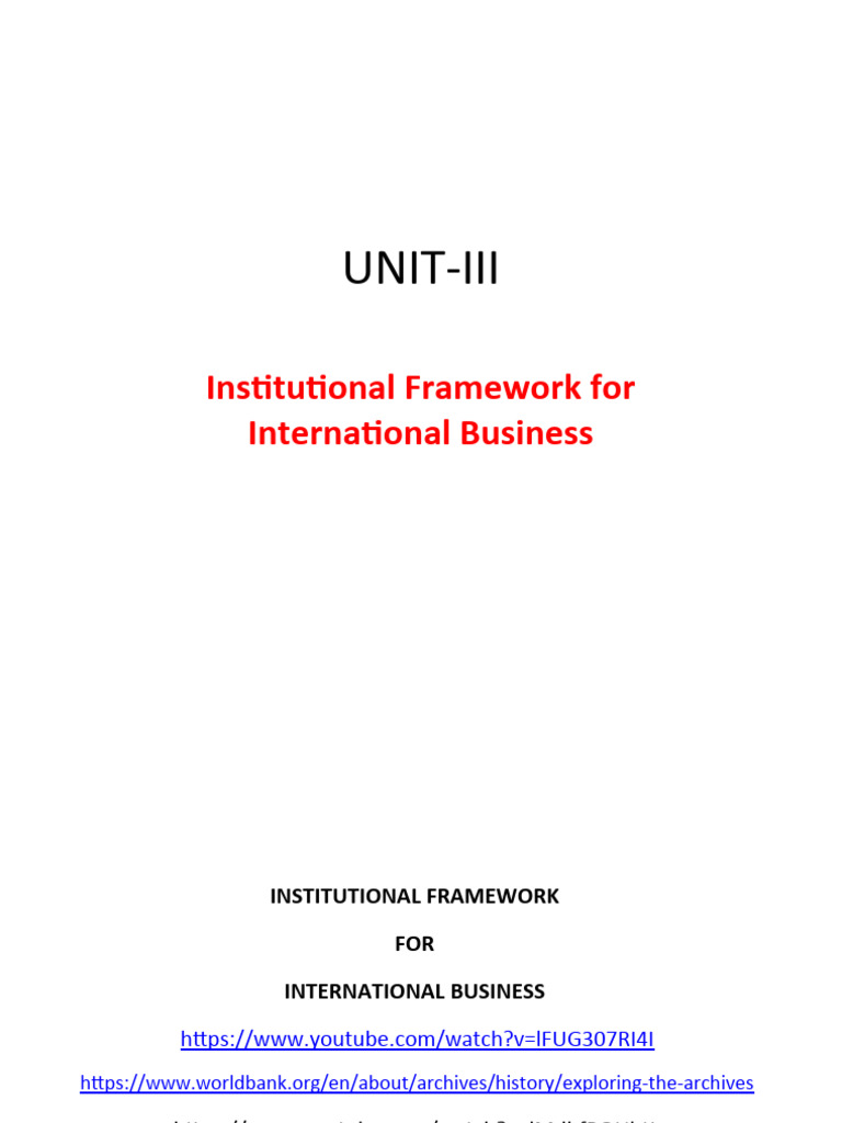 Unit-3 Institutional Framework GB | PDF | United Nations Conference On ...