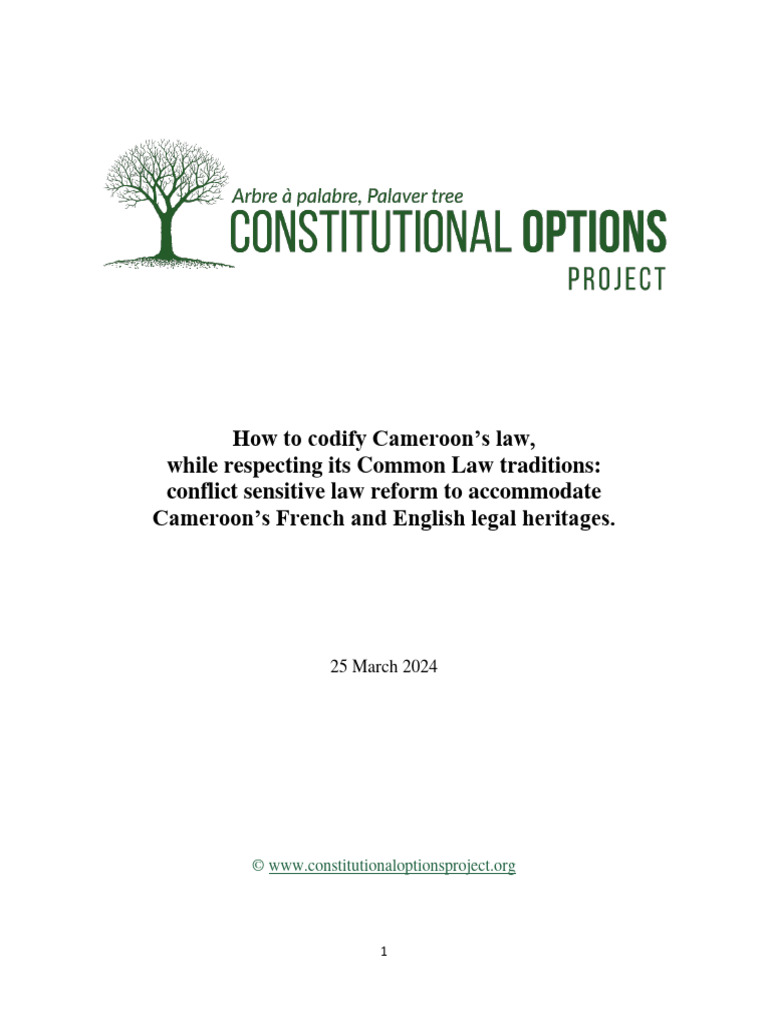 Cameroon Penal Code Reform 2024 | PDF | Common Law | Codification (Law)
