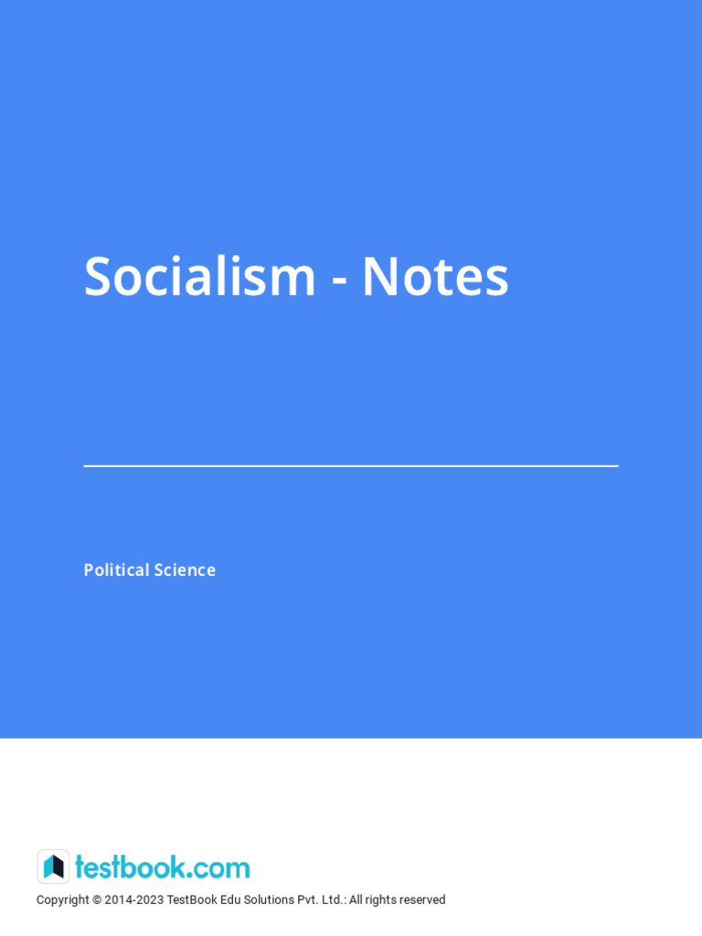 Socialism Notes Pdf Socialism Political Science