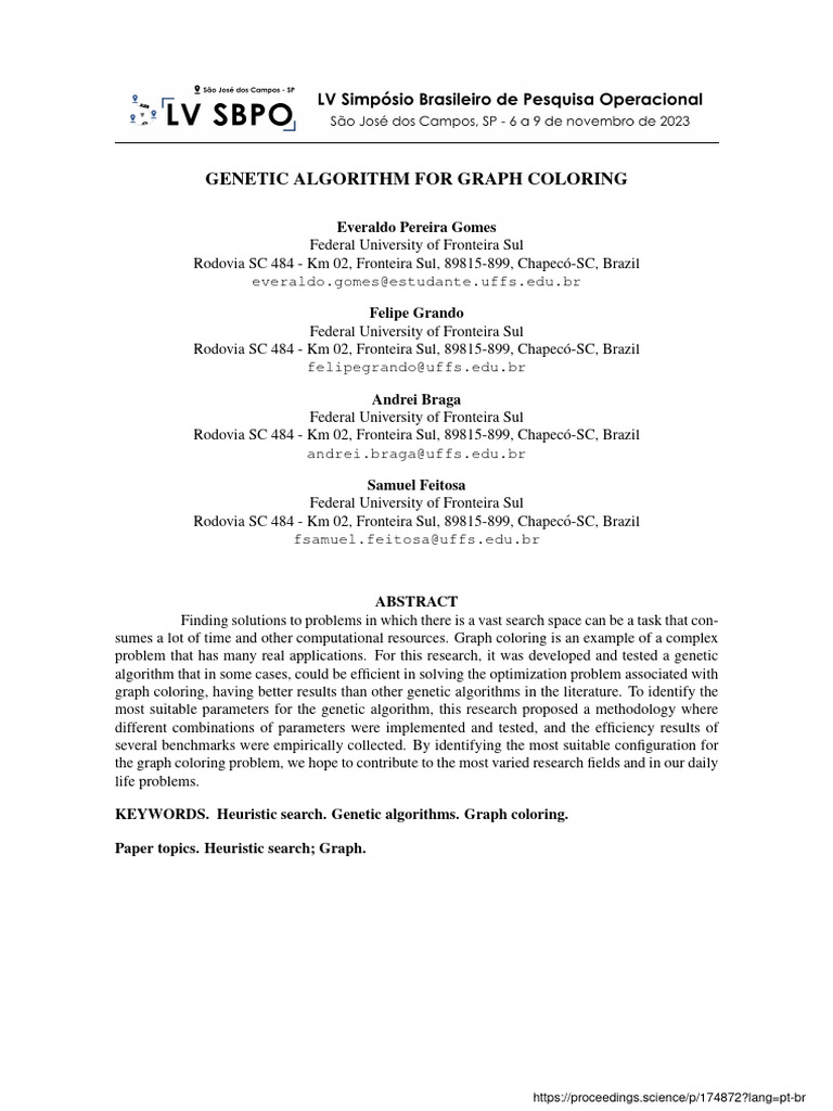 Genetic Algorithm for Graph Coloring Optimization | PDF | Genetic ...