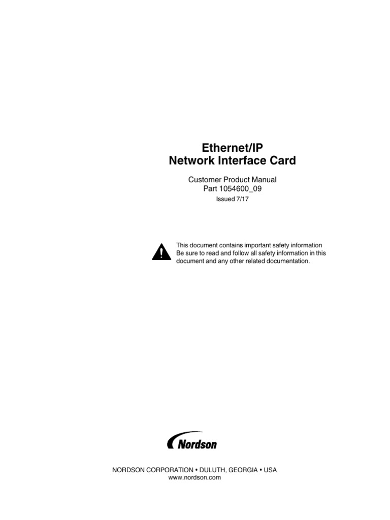 Ethernet/IP Network Interface Card: Customer Product Manual Part ...