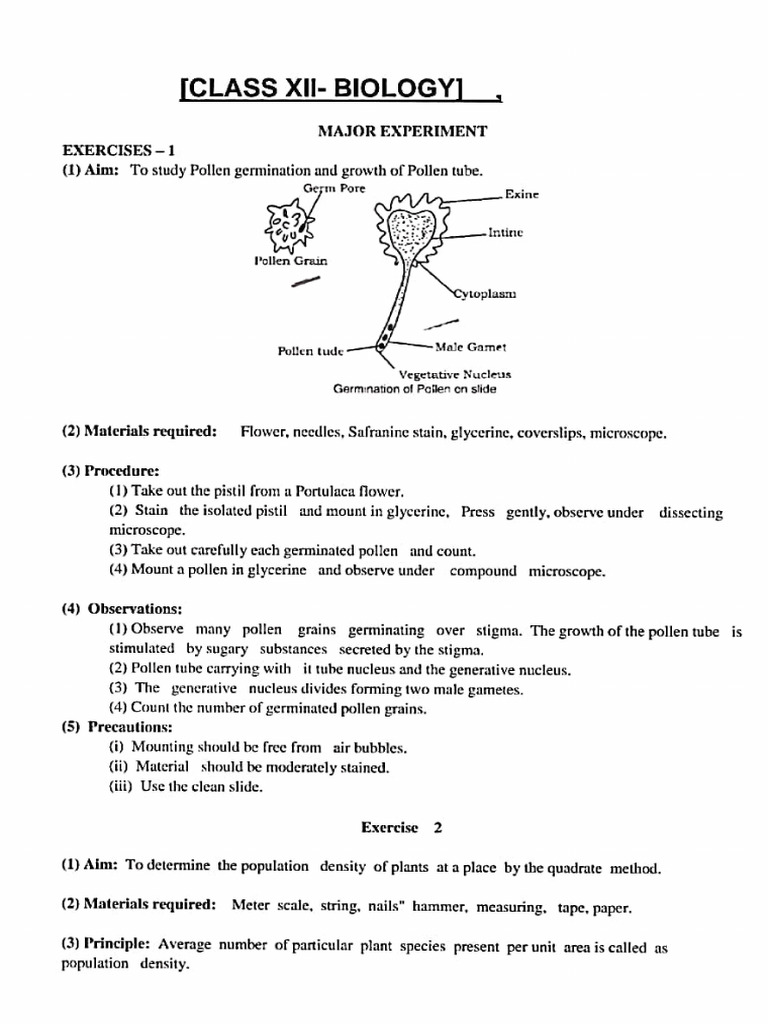 Biology Practicals Pdf