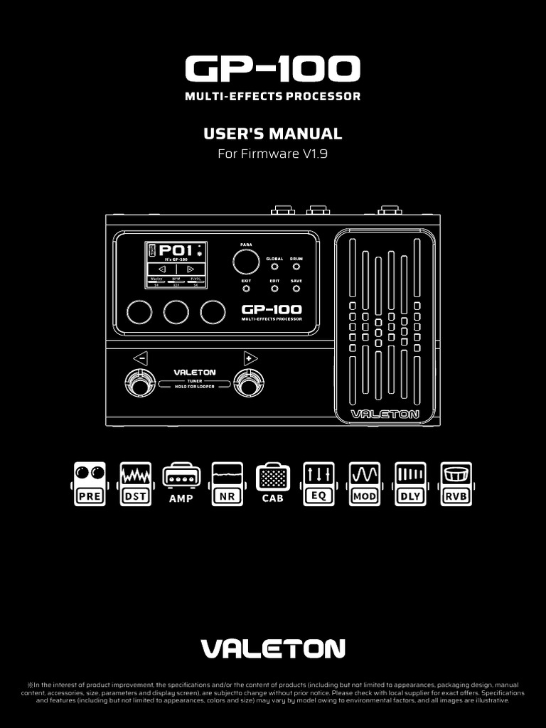 GP-100 Online Manual en Firmware V1.9 | PDF | Equalization (Audio