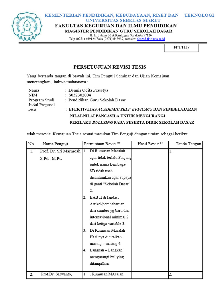 Revisi Tesis: Mengurangi Bullying SD | PDF
