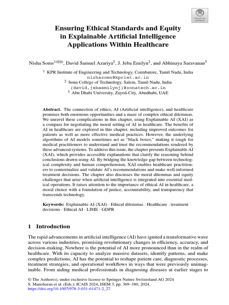Ethical AI and XAI in Healthcare | PDF | Artificial Intelligence ...
