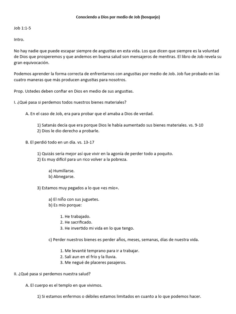 Conociendo A Dios Por Medio de Job | PDF | Libro de trabajo | Dios
