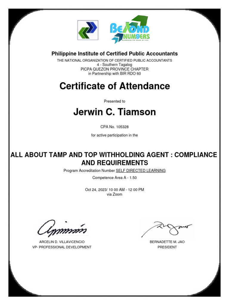All about tamp and top withholding agent compliance and requirements pdf