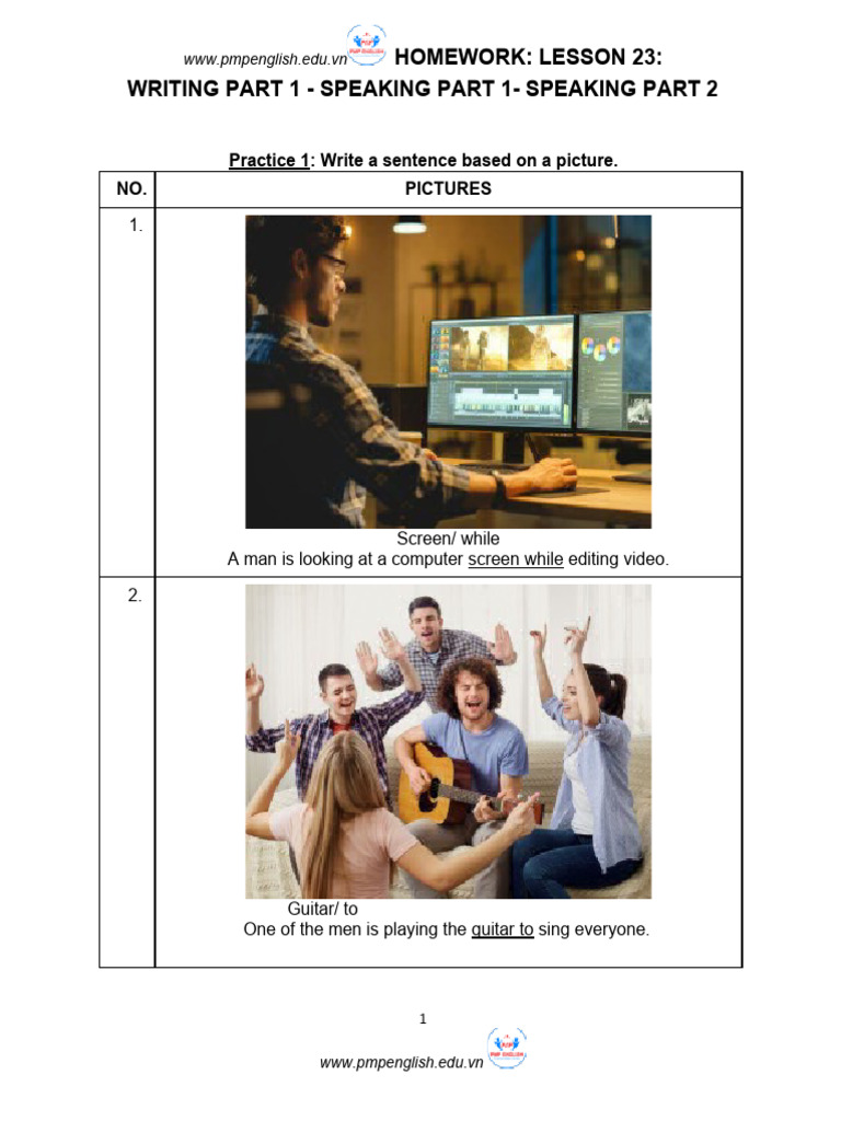 LESSON 23 làm writing part 1 | PDF