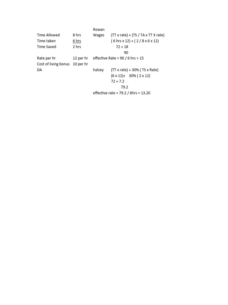 Labour pdf cost of living piece work