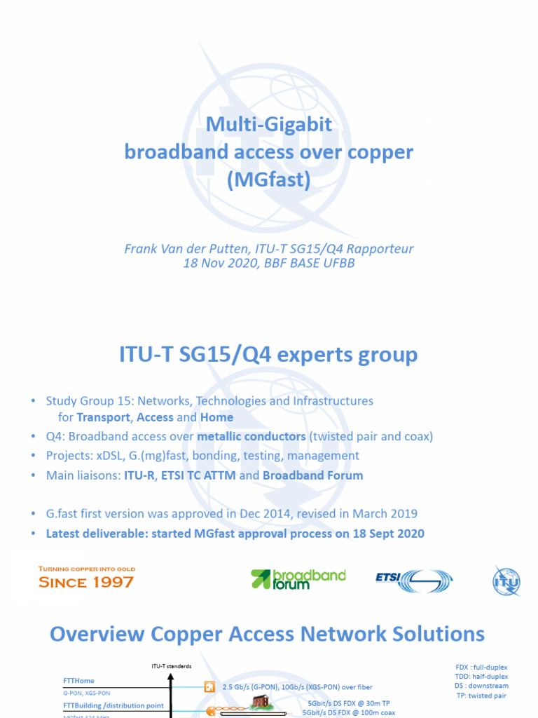 BBF Base 2020 Ufbb Itu T Mgfast | PDF | Duplex (Telecommunications ...