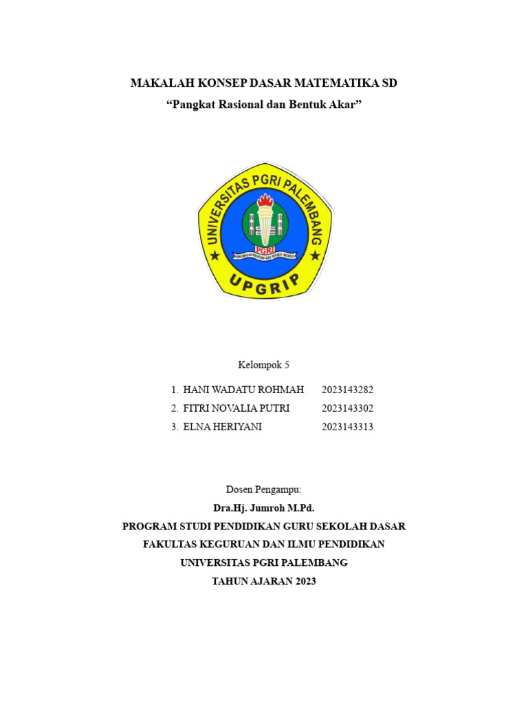 Makalah Konsep Dasar Matematika SD | PDF | Komputer