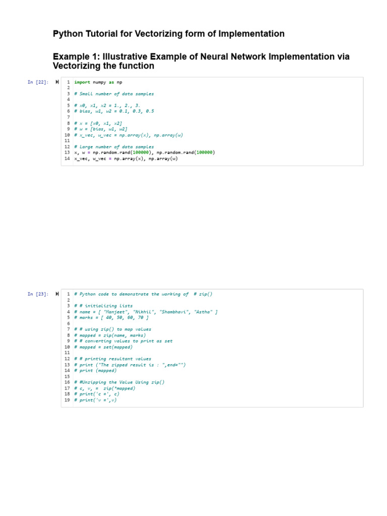 Python - Vectorized - Tute - Jupyter Notebook | PDF | Artificial ...