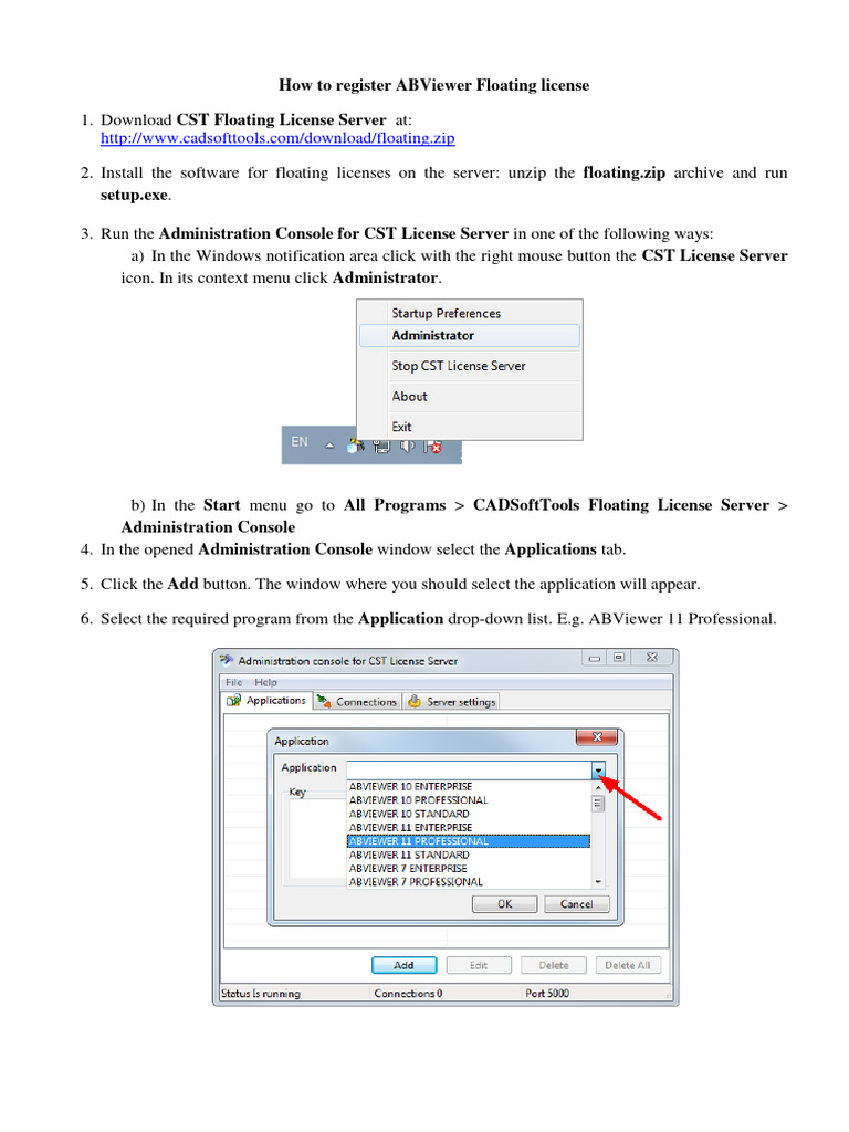 Registering ABViewer Floating License | PDF | Command Line Interface ...