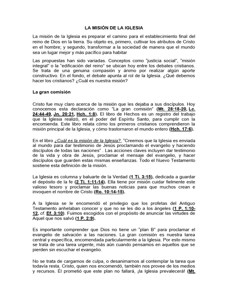 Misión de la Iglesia y el Rol del Misionero | PDF | Cristo (título ...