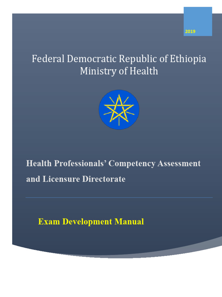Ethiopia Health Exam Development Guide | PDF | Multiple Choice
