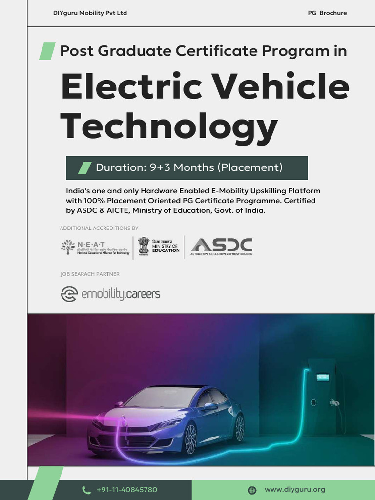 PG Program in Electric Vehicle Technology | PDF | Electric Vehicle ...