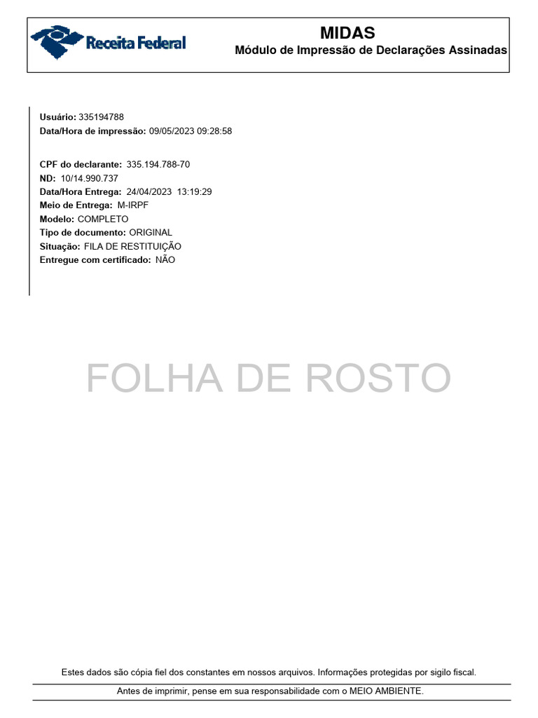 Declaração de Imposto de Renda 2023 | PDF | Imposto de Renda | Impostos