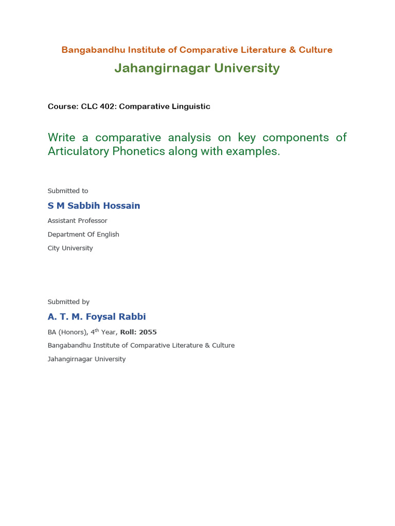 A Comparative Analysis On Key Components of Articulatory Phonetics ...