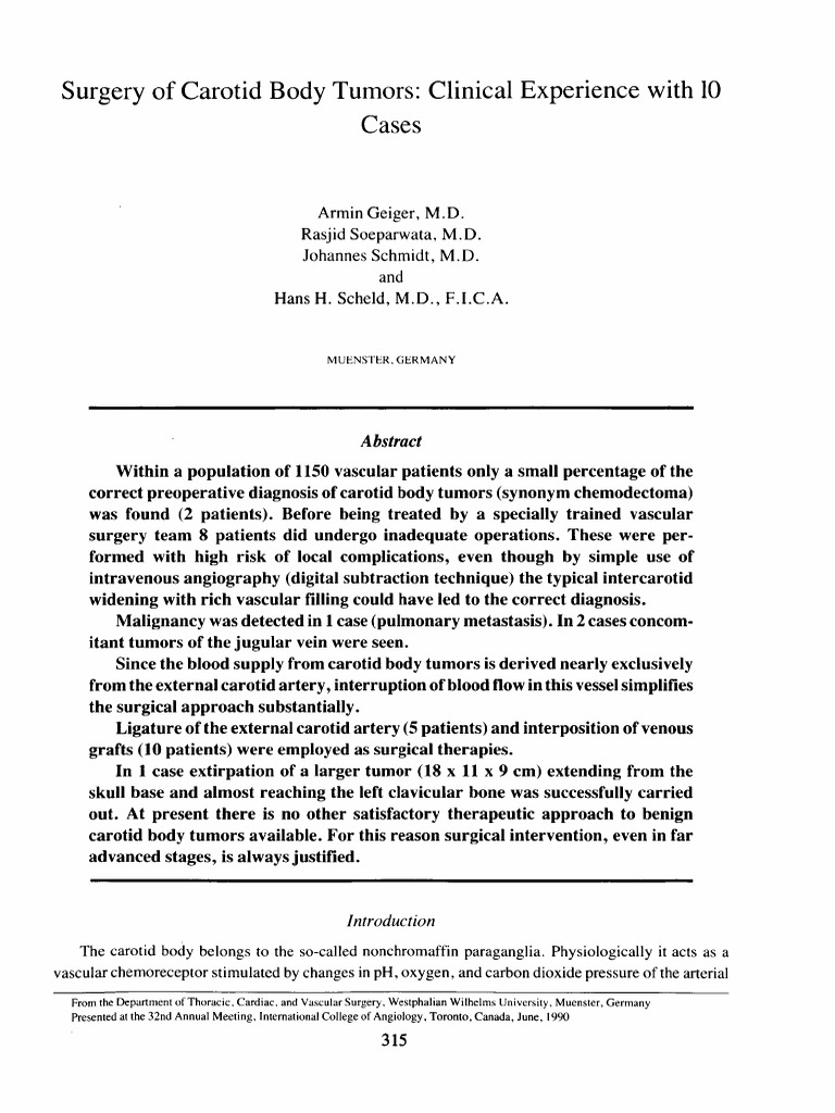Surgery carotid tumors | Download Free PDF | Blood Vessel | Common ...