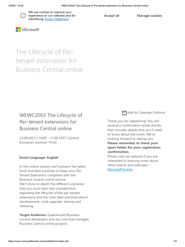 Wewc2003 the lifecycle of per tenant extensions for business central
