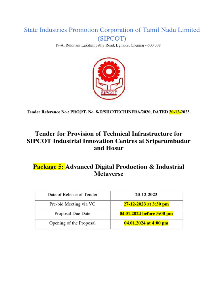Tender For Technical Infrastructure Provider-Advanced Digital ...