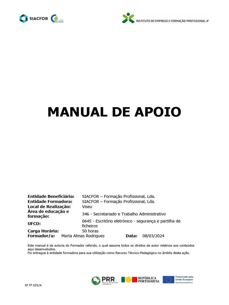 Manual de Escritório Eletrônico e Segurança | PDF | Vírus de computador ...