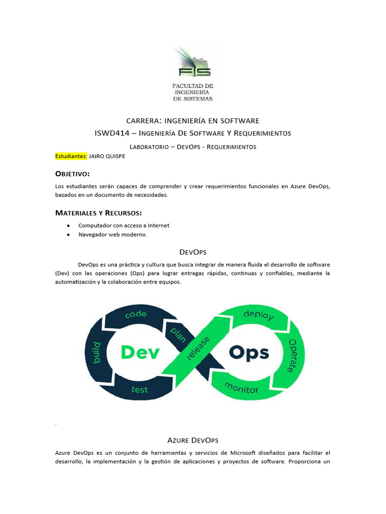 Requerimientos Funcionales en Azure DevOps | PDF | Software ...