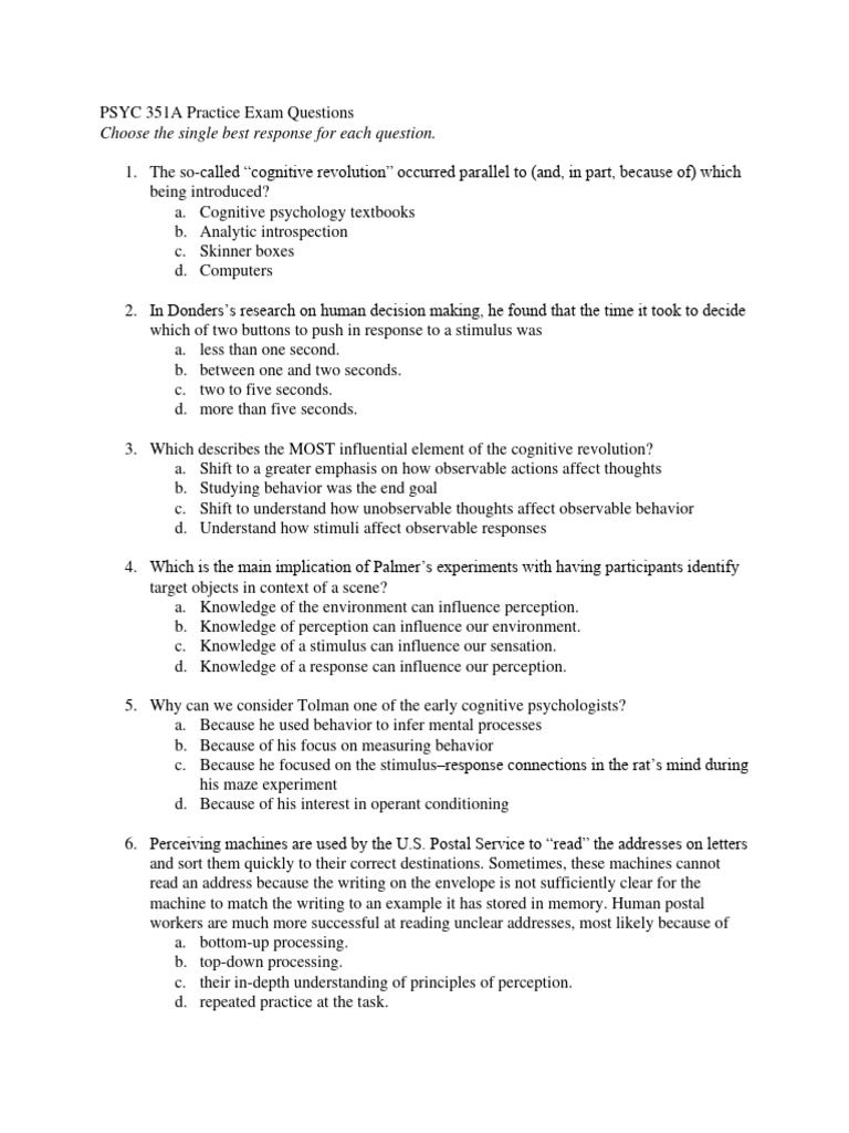 Psyc 351a practice questions exam 1 pdf perception cognition