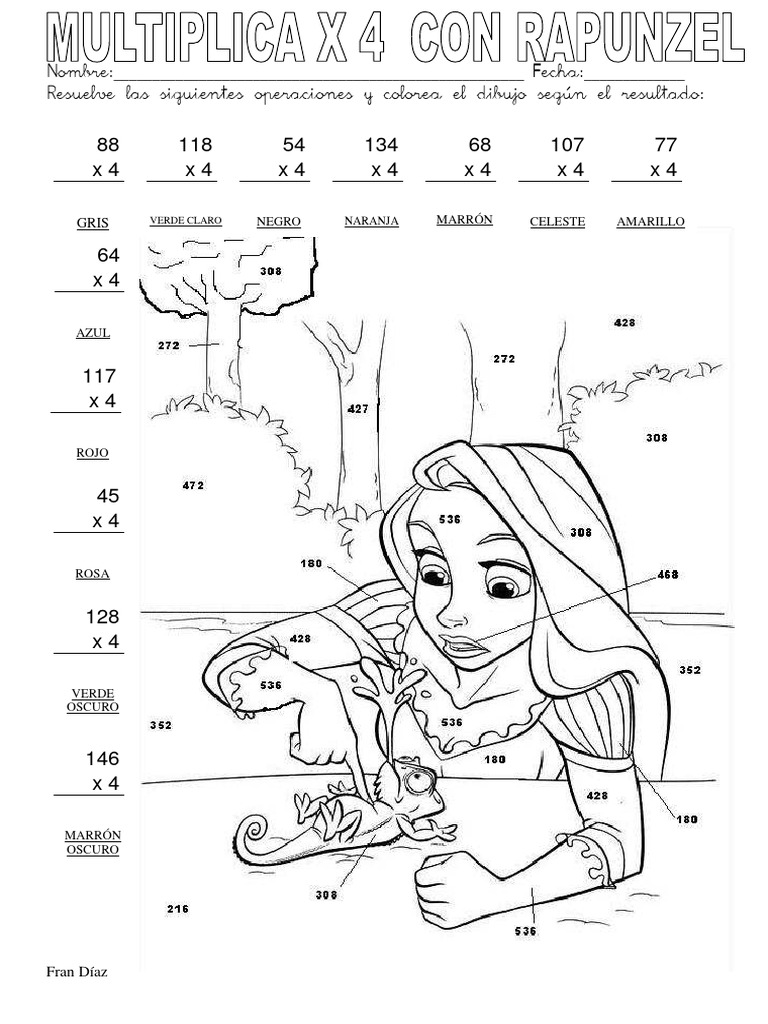 Multiplica X 4 Con Rapunzel | PDF