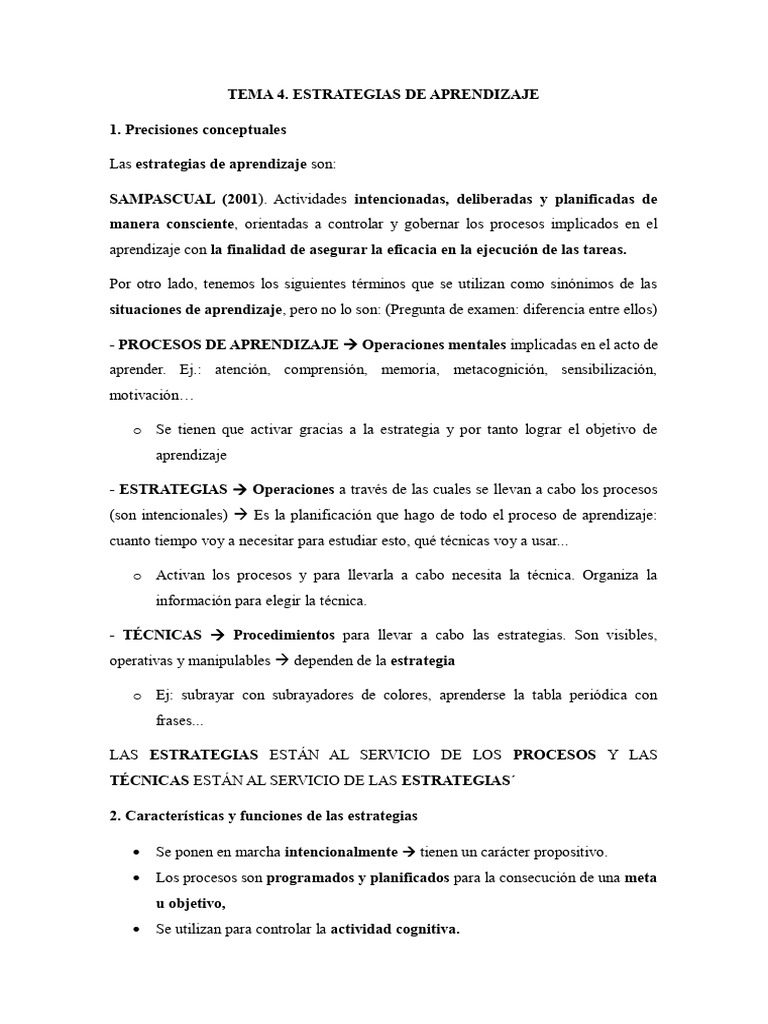 Estrategias de Aprendizaje Efectivas | PDF | Aprendizaje | Pensamiento