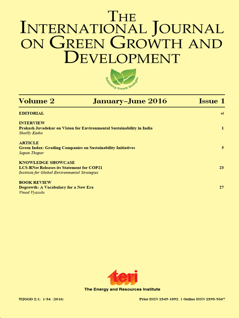 The International Journal On Green Growth and Development Volume 2 ...