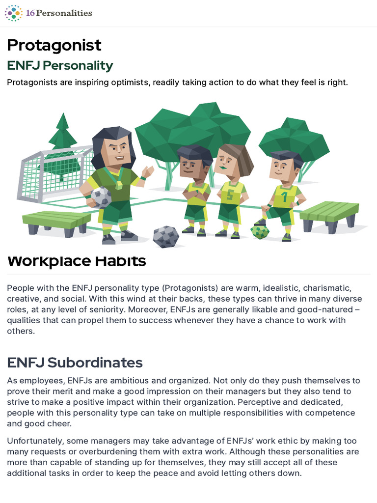 Workplace Habits _ ENFJ Personality (Protagonist) _ 16Personalities ...