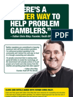 Flyer Featuring Father Chris Riley's Support of The Clubs Campaign Against Compulsory Pokie Bet Limits.