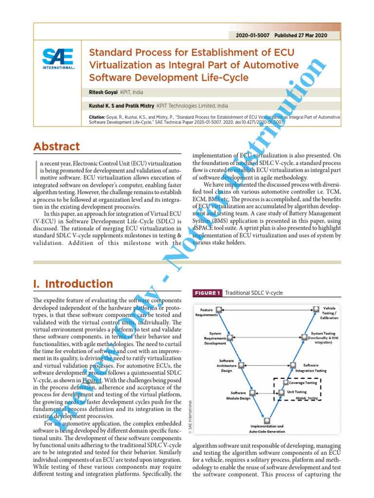 ECU Virtualization in Automotive SDLC | PDF | Software Development ...