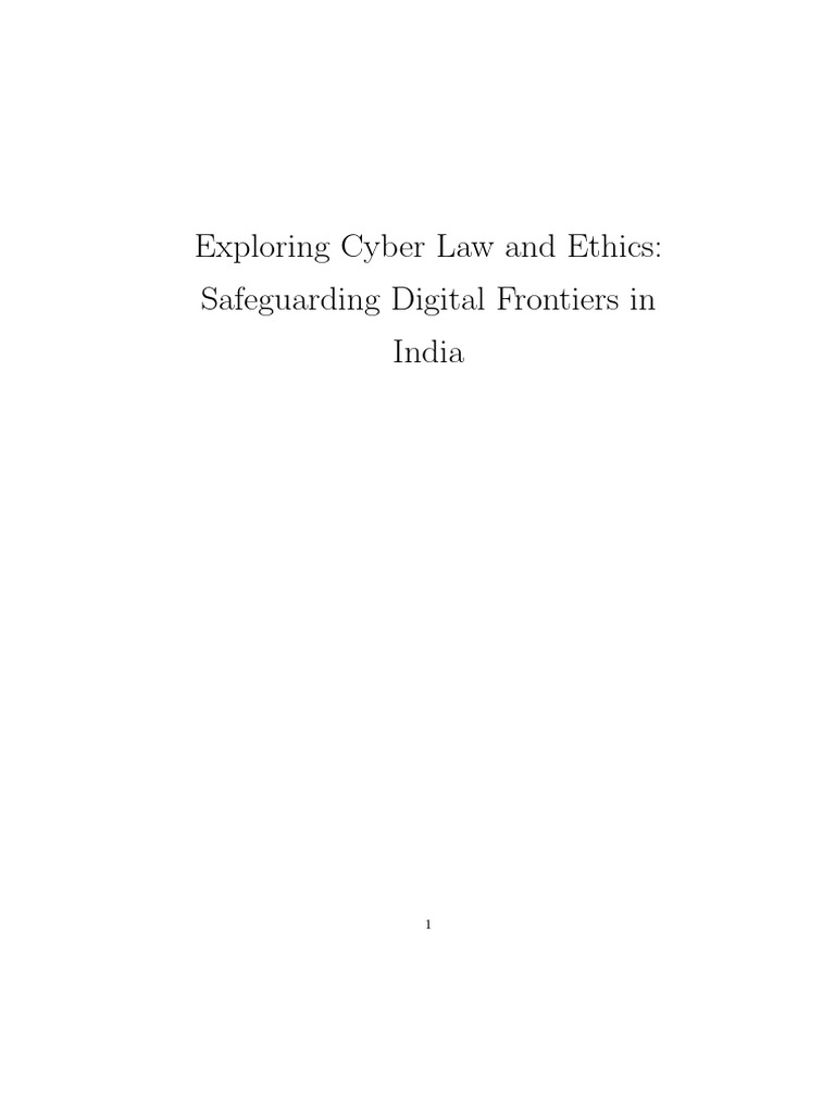 Cyber Law and Ethics in India | PDF | Computer Security | Security