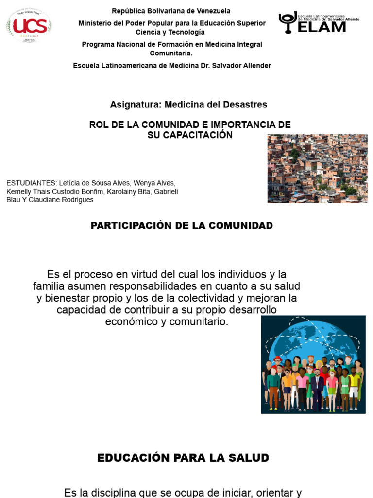 Rol de La Comunidad e Importancia de Su-1 | PDF | Educación para la salud